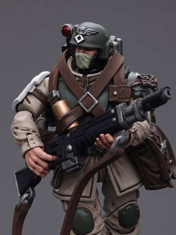 Warhammer 40k Astra Militarum Cadian Command Squad Veteran with Medi-pack 1/18 Scale Action Figure Gallery Image 2