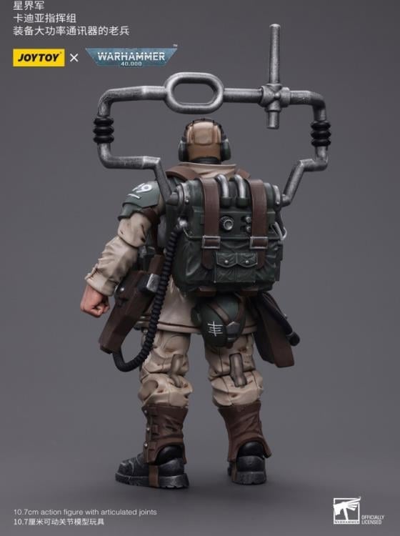 Warhammer 40k Astra Militarum Cadian Command Squad Veteran with Master Vox 1/18 Scale Action Figure Gallery Image 4