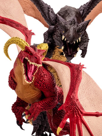 World of Warcraft Red Highland Drake and Black Proto-Drake 1/12 Scale Figure Two-Pack Gallery Image 2