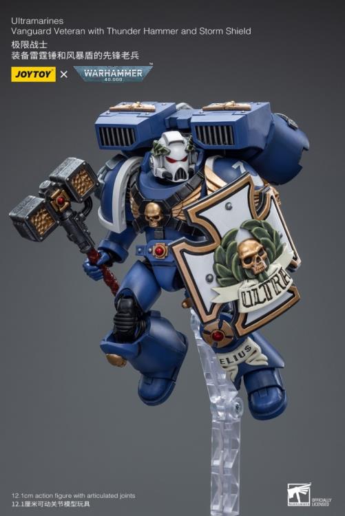 Warhammer 40k Ultramarines Vanguard Veteran with Thunder Hammer & Storm Shield 1/18 Scale Action Figure Gallery Image 8