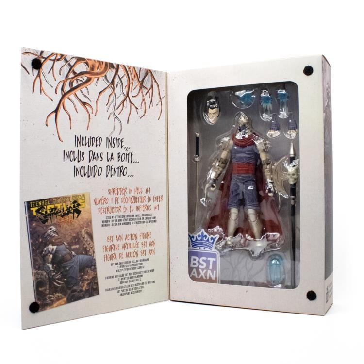 Teenage Mutant Ninja Turtles BST AXN Shredder in Hell Figure & Comic Set Gallery Image 13