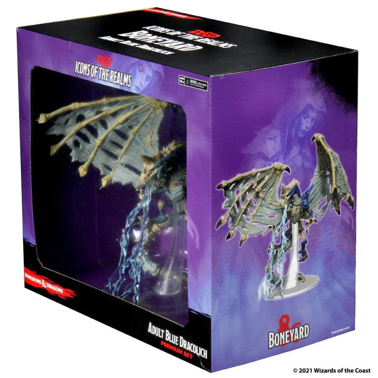 Dungeons & Dragons Icons of the Realms: Boneyard - Blue Dracolich Premium Painted Figure (Set 18) Gallery Image 9