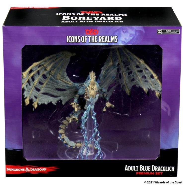 Dungeons & Dragons Icons of the Realms: Boneyard - Blue Dracolich Premium Painted Figure (Set 18) Gallery Image 8