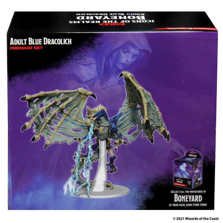 Dungeons & Dragons Icons of the Realms: Boneyard - Blue Dracolich Premium Painted Figure (Set 18) Gallery Image 11