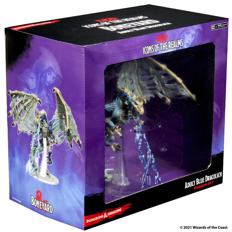 Dungeons & Dragons Icons of the Realms: Boneyard - Blue Dracolich Premium Painted Figure (Set 18) Gallery Image 10