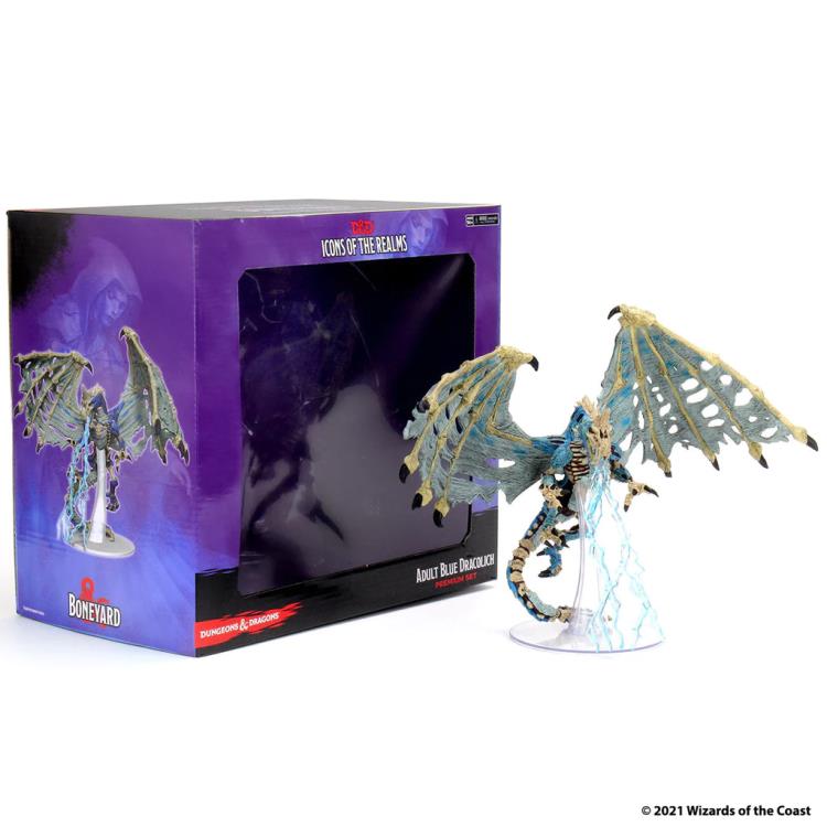Dungeons & Dragons Icons of the Realms: Boneyard - Blue Dracolich Premium Painted Figure (Set 18) Gallery Image 7