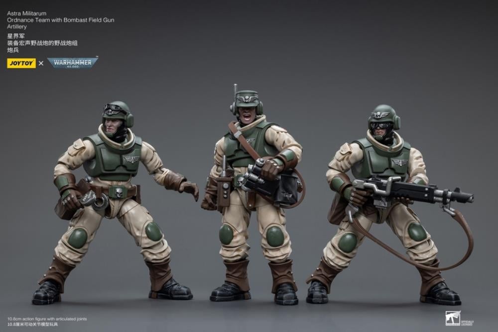 Warhammer 40K Astra Militarum Ordnance Team with Bombast Field Gun Artillery 1/18 Scale Set Gallery Image 4