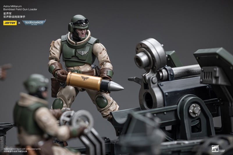 Warhammer 40K Astra Militarum Ordnance Team with Bombast Field Gun Artillery 1/18 Scale Set Gallery Image 13
