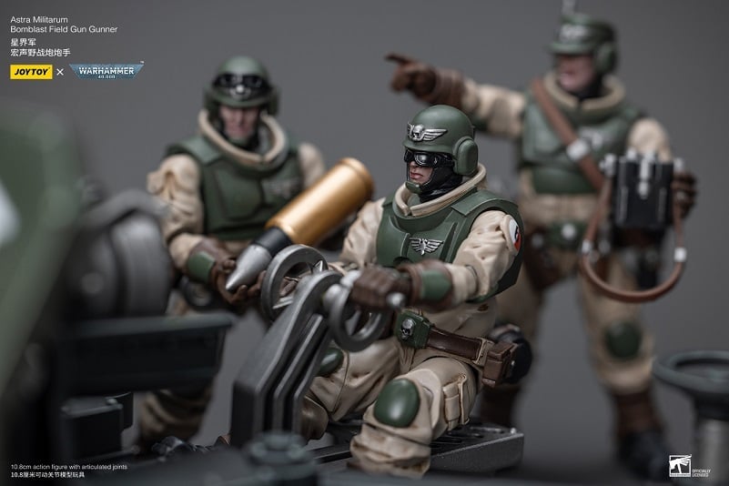 Warhammer 40K Astra Militarum Ordnance Team with Bombast Field Gun Artillery 1/18 Scale Set Gallery Image 11