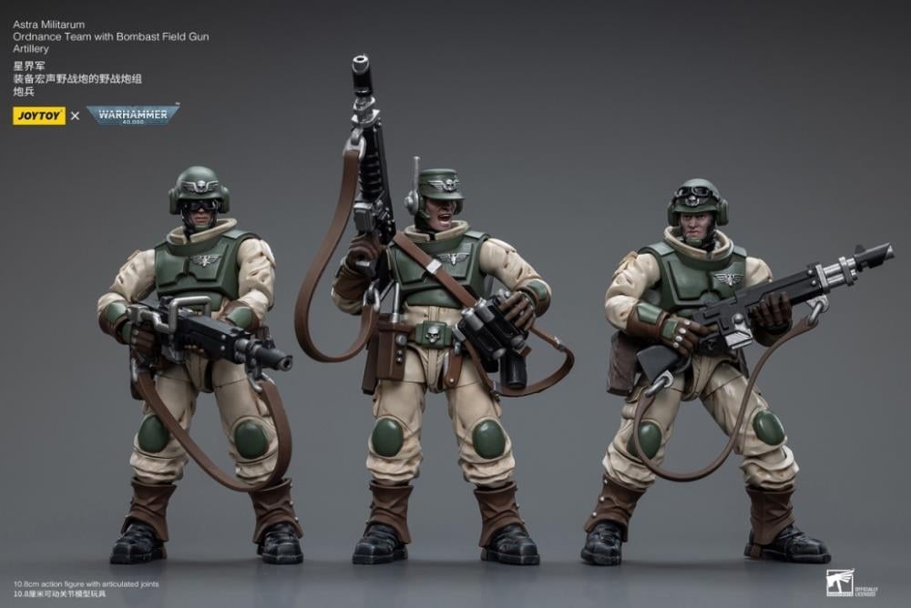 Warhammer 40K Astra Militarum Ordnance Team with Bombast Field Gun Artillery 1/18 Scale Set Gallery Image 3