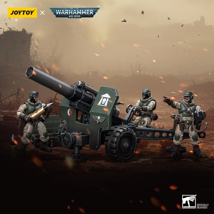 Warhammer 40K Astra Militarum Ordnance Team with Bombast Field Gun Artillery 1/18 Scale Set Gallery Image 14