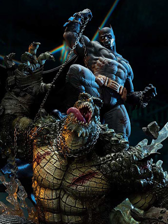DC Comics Ultimate Premium Masterline Batman Versus Killer Croc Deluxe Limited Edition Statue (With Bonus) Gallery Image 2