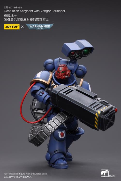Warhammer 40K Ultramarines Desolation Sergeant with Vengor Launcher 1/18 Scale Action Figure Gallery Image 7