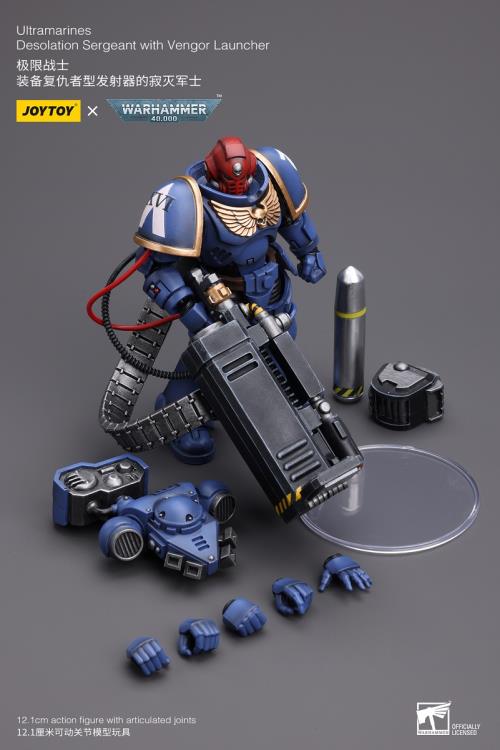 Warhammer 40K Ultramarines Desolation Sergeant with Vengor Launcher 1/18 Scale Action Figure Gallery Image 9