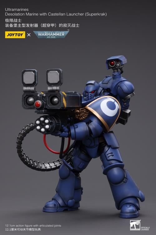 Warhammer 40K Ultramarines Desolation Marine with Superkrak Rocket Launcher 1/18 Scale Action Figure Gallery Image 6