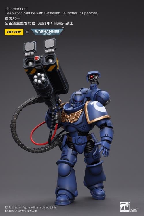 Warhammer 40K Ultramarines Desolation Marine with Superkrak Rocket Launcher 1/18 Scale Action Figure Gallery Image 7