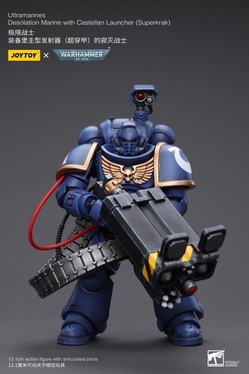 Warhammer 40K Ultramarines Desolation Marine with Superkrak Rocket Launcher 1/18 Scale Action Figure Gallery Image 3