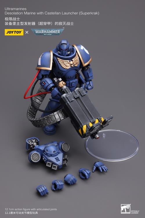 Warhammer 40K Ultramarines Desolation Marine with Superkrak Rocket Launcher 1/18 Scale Action Figure Gallery Image 9