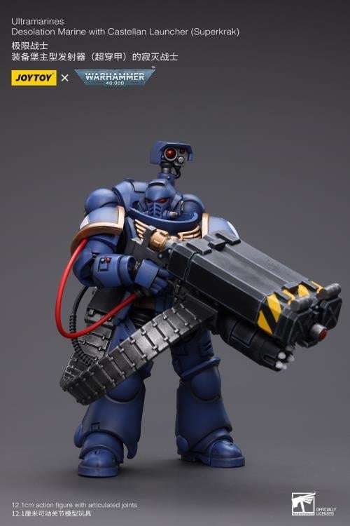 Warhammer 40K Ultramarines Desolation Marine with Superkrak Rocket Launcher 1/18 Scale Action Figure Gallery Image 4