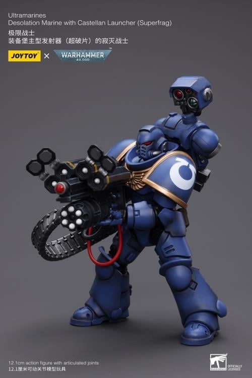 Warhammer 40K Ultramarines Desolation Marine with Superfrag Rocket Launcher 1/18 Scale Action Figure Gallery Image 6