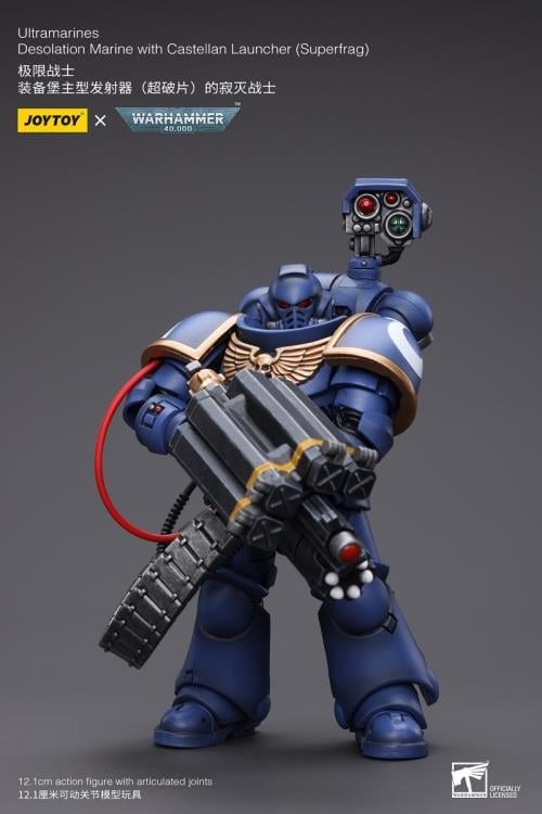 Warhammer 40K Ultramarines Desolation Marine with Superfrag Rocket Launcher 1/18 Scale Action Figure Gallery Image 4