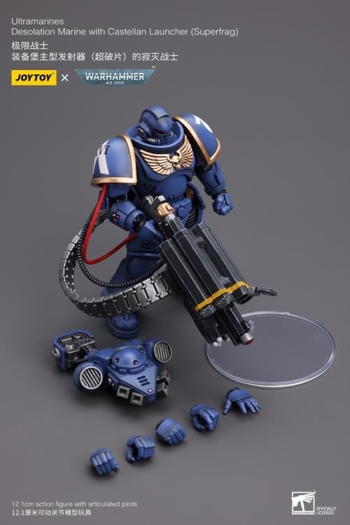 Warhammer 40K Ultramarines Desolation Marine with Superfrag Rocket Launcher 1/18 Scale Action Figure Gallery Image 9