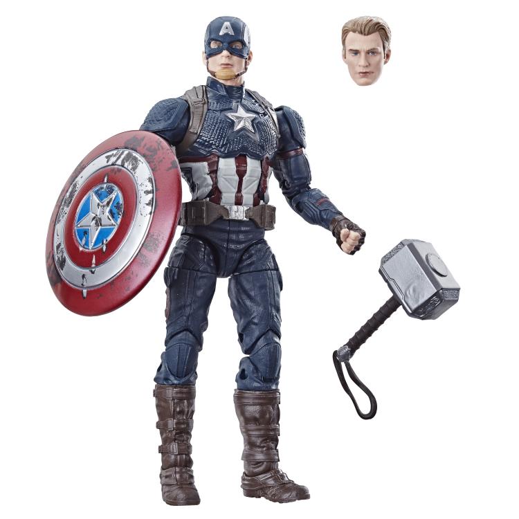 Avengers: Endgame Marvel Legends Captain America with Mjolnir Exclusive Action Figure Gallery Image 7
