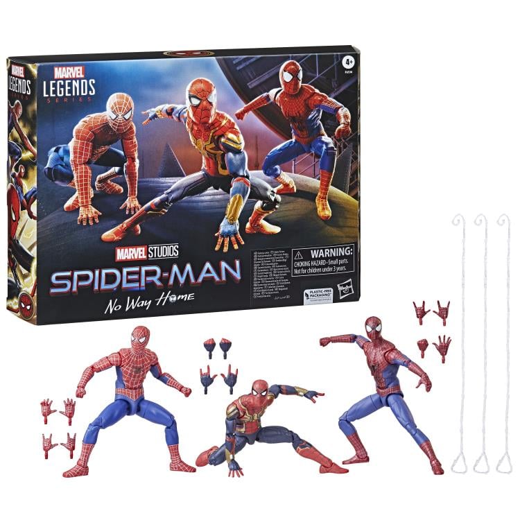 Spider-Man: No Way Home Marvel Legends Spider-Man (Multiverse Edition) Exclusive Action Figure Three-Pack Gallery Image 17