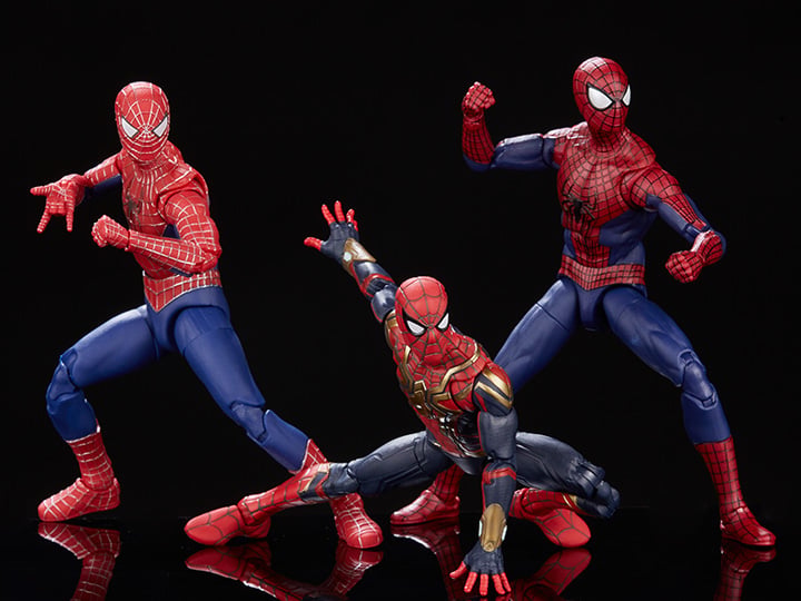 Spider-Man: No Way Home Marvel Legends Spider-Man (Multiverse Edition) Exclusive Action Figure Three-Pack Gallery Image 1