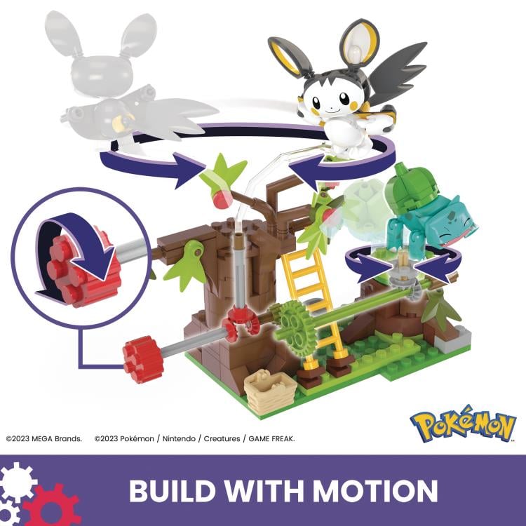 Pokemon Mega Construx Emolga and Bulbasaur's Charming Woods Set Gallery Image 5