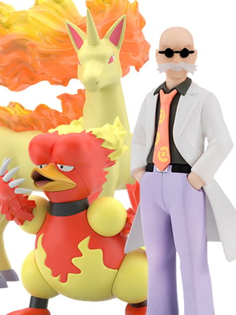 Pokemon Scale World Kanto Region Blaine, Rapidash, & Magmar Figure Set Gallery Image 2