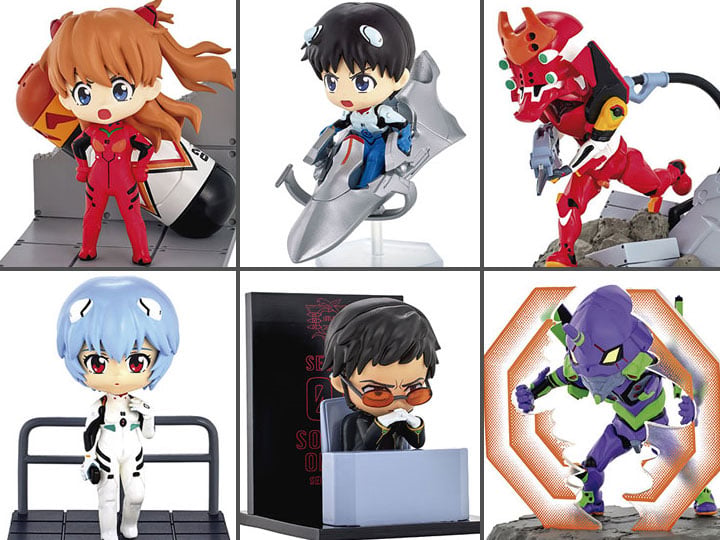 Rebuild of Evangelion DesQ Desktop Eva Boxed Set of 6 Figures Gallery Image 1