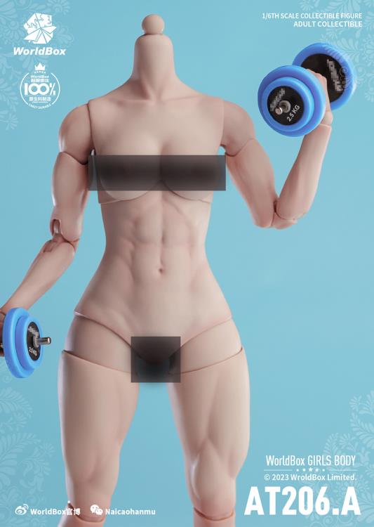 Crazy Durable Female Muscular 1/6 Scale Body (AT206.A - Pale) Gallery Image 6