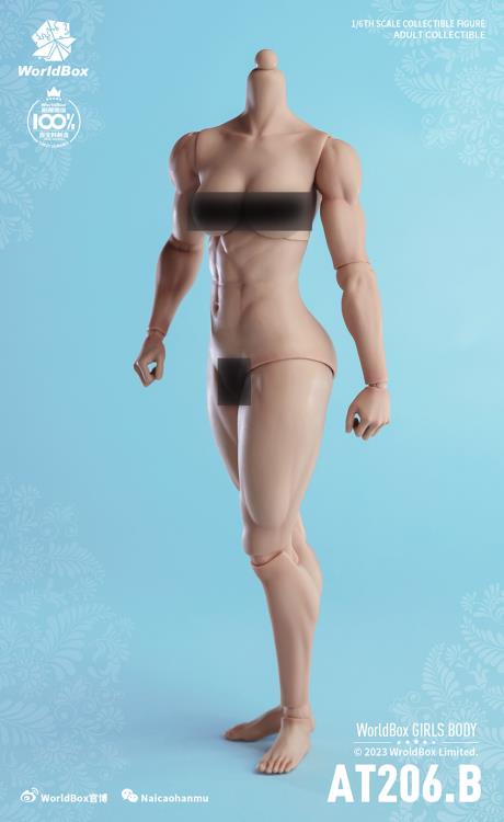 Crazy Durable Female Muscular 1/6 Scale Body (AT206.B - Light Tan) Gallery Image 4