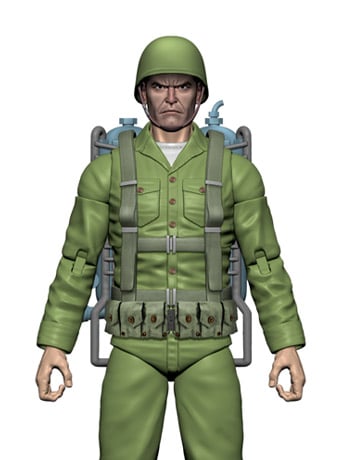 Mars Attacks The Flame Throwers (Card #35) Human Soldier Action Figure Gallery Image 2