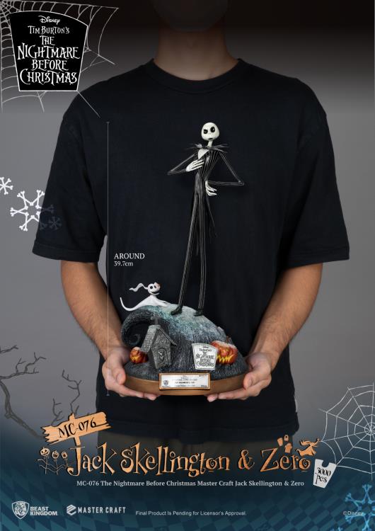 The Nightmare Before Christmas Master Craft MC-076 Jack Skellington & Zero Limited Edition Statue Gallery Image 10