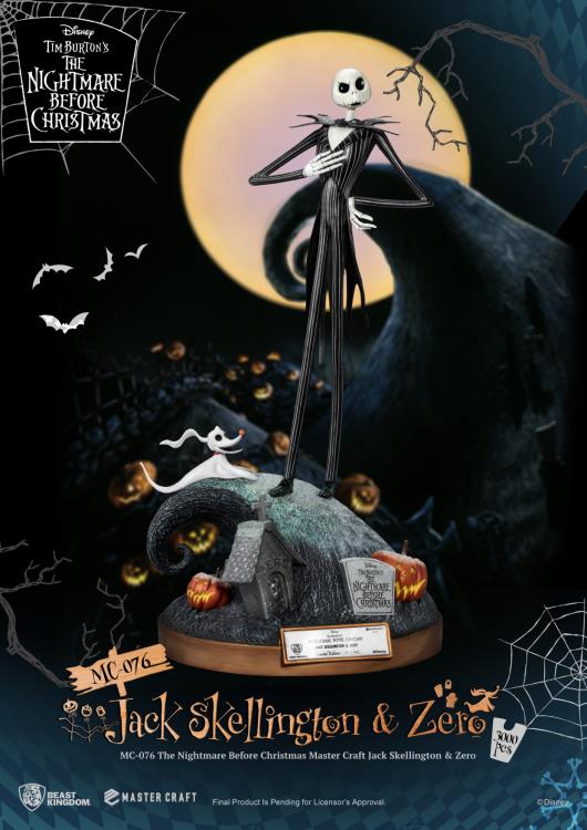 The Nightmare Before Christmas Master Craft MC-076 Jack Skellington & Zero Limited Edition Statue Gallery Image 3