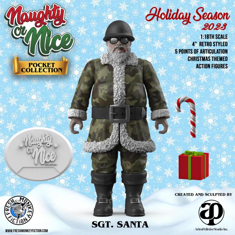 Naughty or Nice Collection Pocket Collection Sgt. Santa 1/18 Scale BBTS Exclusive Figure Gallery Image 3