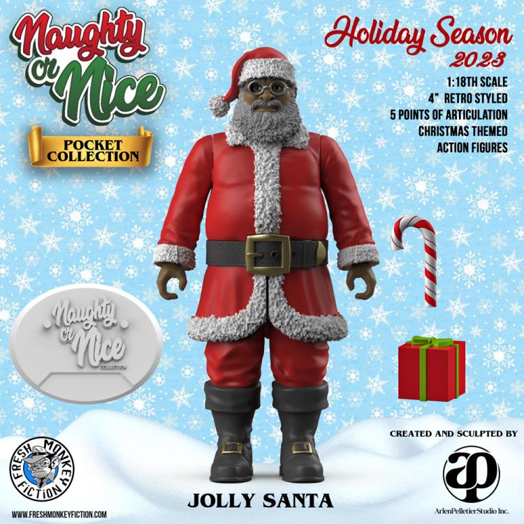 Naughty or Nice Collection Pocket Collection Jolly Santa 1/18 Scale BBTS Exclusive Figure Gallery Image 3