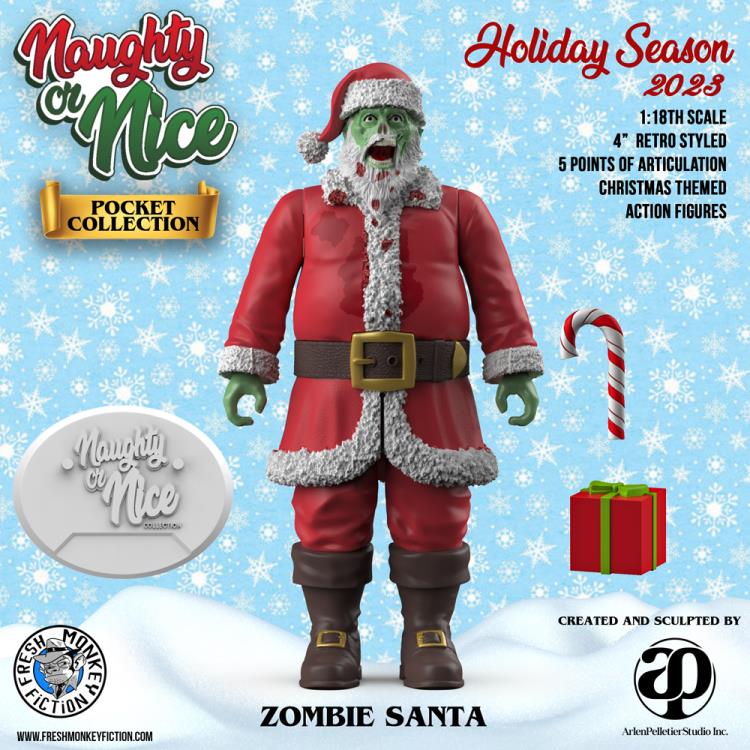 Naughty or Nice Collection Pocket Collection Zombie Santa 1/18 Scale BBTS Exclusive Figure Gallery Image 3