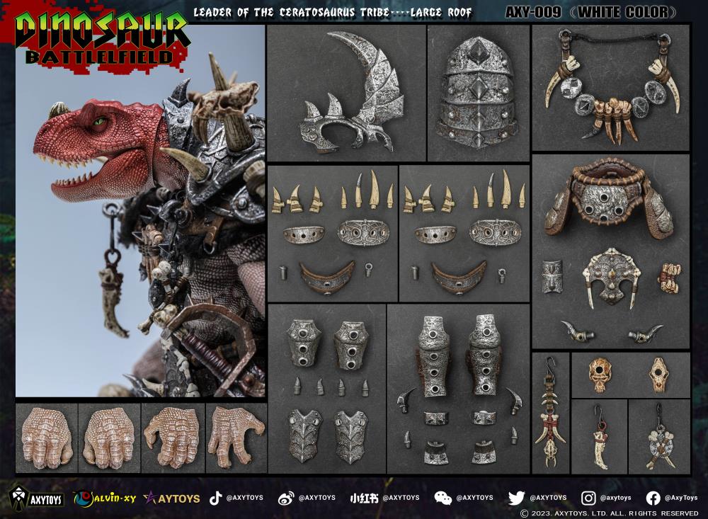 【開封】dinosaur battlelfield フィギュア Dinosaur Battlefield Ceratosaurus Tribe Large Roof Deluxe Edition