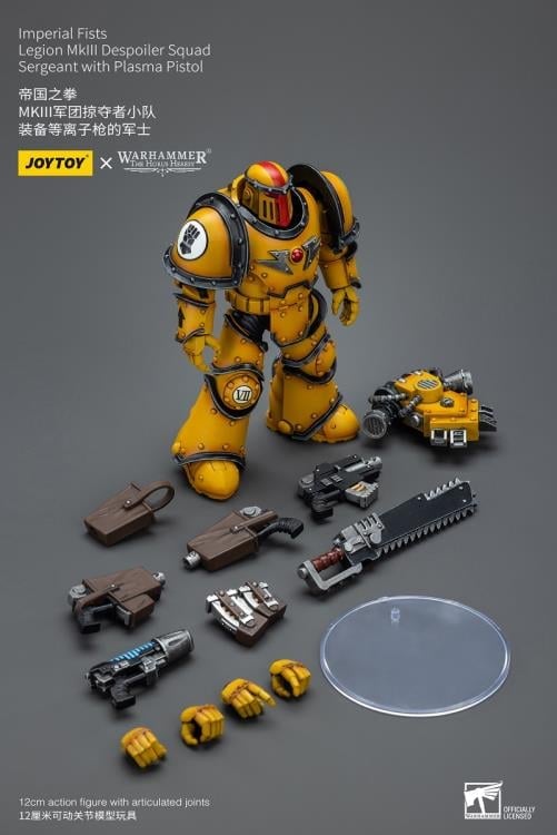 Warhammer: The Horus Heresy Imperial Fists Legion MkIII Despoiler Squad Sergeant with Plasma Pistol 1/18 Scale Action Figure Gallery Image 11