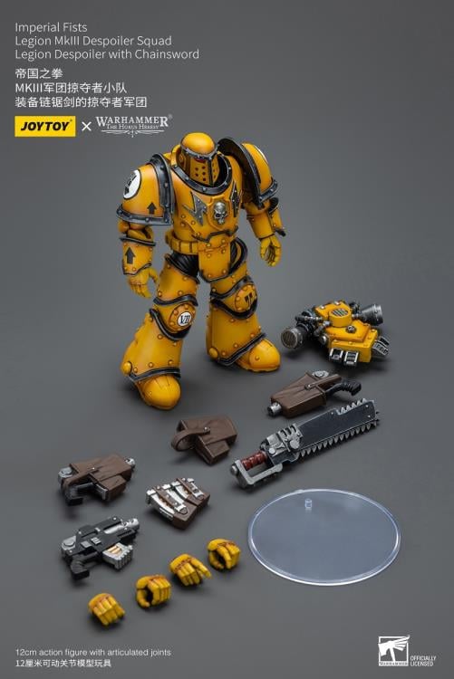 Warhammer 40k Imperial Fists Legion MkIII Despoiler Squad Legion Despoiler with Chainsword 1/18 Scale Action Figure Gallery Image 12