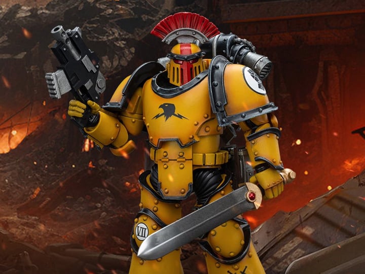 Warhammer: The Horus Heresy Imperial Fists Legion MkIII Tactical Squad Sergeant with Power Sword 1/18 Scale Action Figure Gallery Image 1