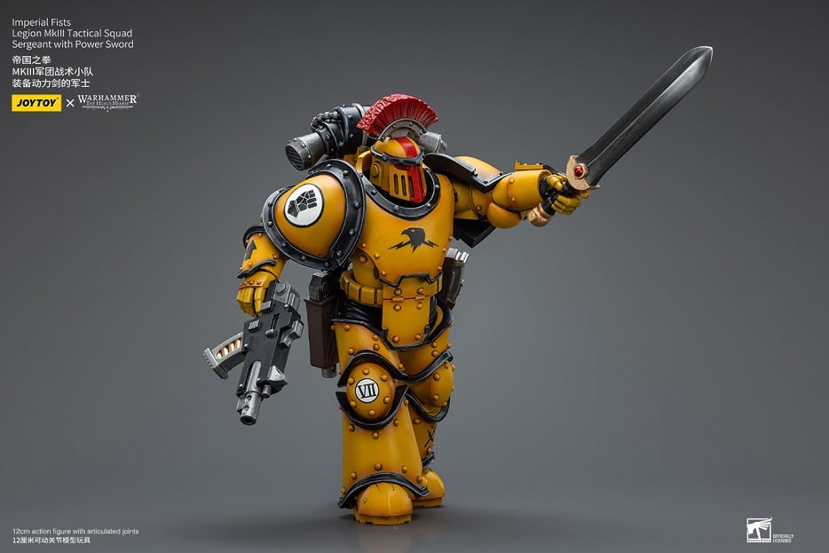 Warhammer: The Horus Heresy Imperial Fists Legion MkIII Tactical Squad Sergeant with Power Sword 1/18 Scale Action Figure Gallery Image 10