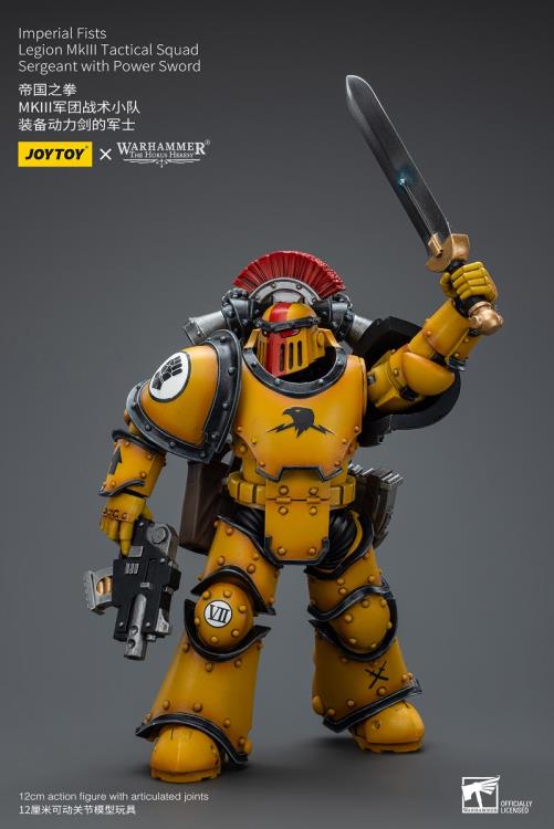 Warhammer: The Horus Heresy Imperial Fists Legion MkIII Tactical Squad Sergeant with Power Sword 1/18 Scale Action Figure Gallery Image 9