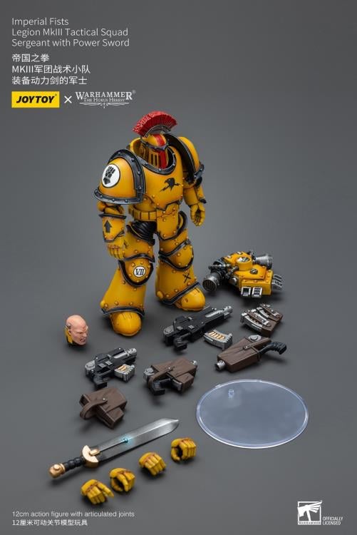Warhammer: The Horus Heresy Imperial Fists Legion MkIII Tactical Squad Sergeant with Power Sword 1/18 Scale Action Figure Gallery Image 11