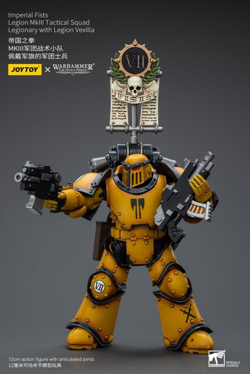 Warhammer: The Horus Heresy Imperial Fists Legion MkIII Tactical Squad Legionary with Legion Vexilla 1/18 Scale Action Figure Gallery Image 5