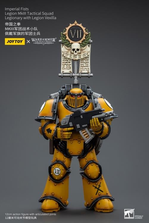 Warhammer: The Horus Heresy Imperial Fists Legion MkIII Tactical Squad Legionary with Legion Vexilla 1/18 Scale Action Figure Gallery Image 8