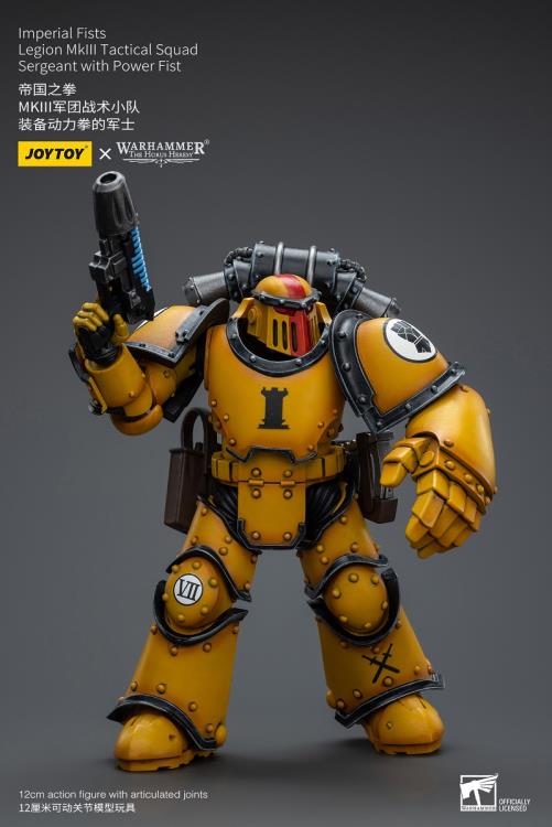 Warhammer: The Horus Heresy Imperial Fists Legion MkIII Tactical Squad Sergeant with Power Fist 1/18 Scale Action Figure Gallery Image 11